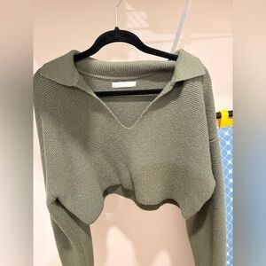 OAK + FORT Sage V-Neck Sweater